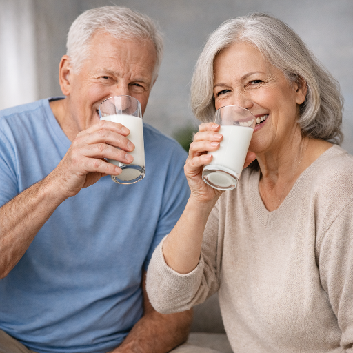 orang tua minum susu